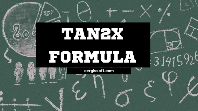 Mathematical formula for tan(2x) showing the double angle identity